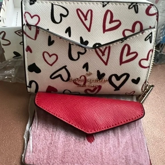 🆕kate spade Staci Scribble Heart Boxed Wallet Card Set $239::NWT:: - Picture 2 of 12